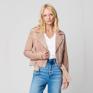 Blank NYC dusty rose pink suede jacket XS biker genuine leather